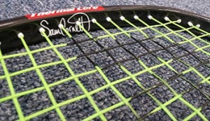 Sam Cornett signature on her Black Knight Ion X-Force Signature Racquet