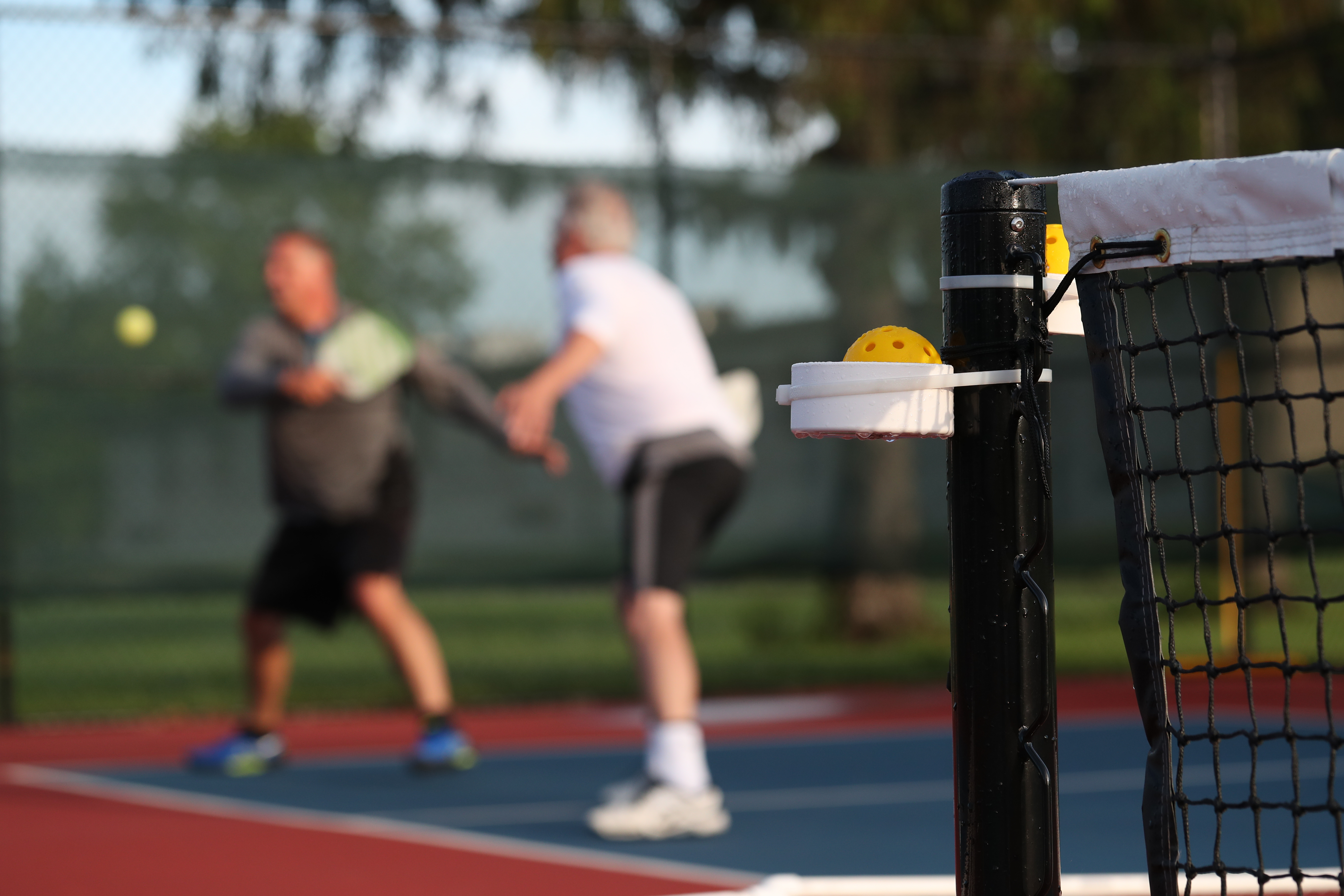 Pickleball and net stock pic (No. 1408893167)